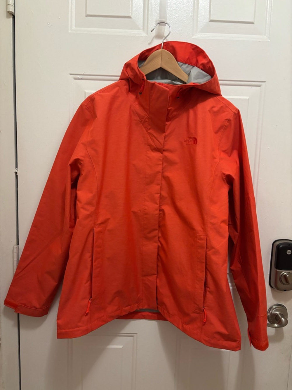 The North Face Women's UVA Orange Hooded Rain Coat XL